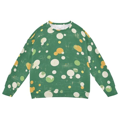 JUNZAN Cartoon Dots Green Little Kids Sweatshirt Hoodie Long Sleeve Hoodie for Boys Party 4T