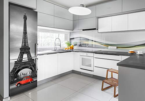 Vinilo para nevera de Torre Eiffel Tulup 60x180 cm película autoadhesiva cocina 3