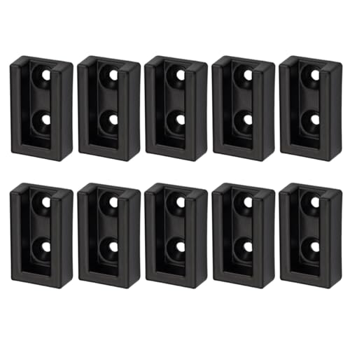 NIYANGLE Soportes para Barra de Armario de Aleación de Aluminio Base Cuadrada Negra 10 Piezas Alta Resistencia para Colgar Ropa en Armarios y Vestidores