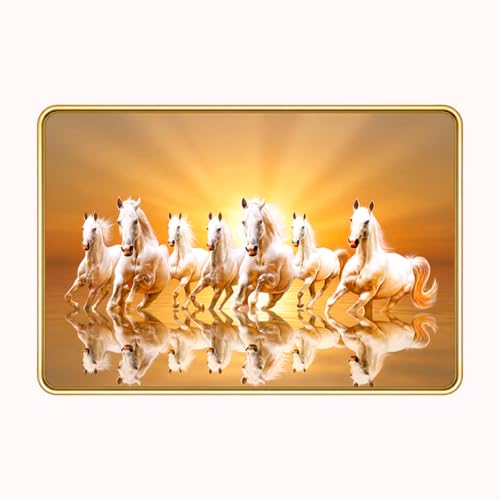 Image of 7 Running Horses Vastu Photo Frame, 8x12 Inch