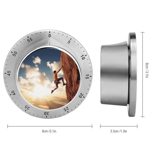 Temporizador de cocina mecánico de acero inoxidable con alarma fuerte y base magnética 3