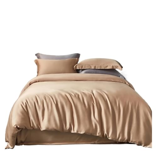 Housse de couette douce 220x220 parure linge de lit 4pcs drap plat taies d'oreiller - 2
