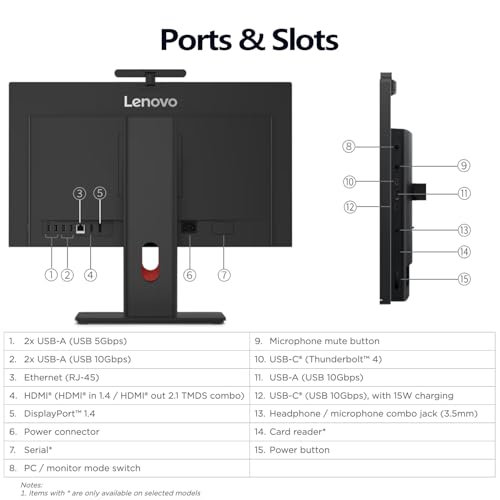 Image of Lenovo ThinkCentre M90a Gen 6 Business All-in-One, 23.8 inch FHD 120Hz Touchscreen, Intel Core Ultra 7 265 vPro, 32GB DDR5, 1TB SSD, Wi-Fi 7, DP, HDMI, 5MP IR Webcam, Windows 11 Pro, AI-Ready, w /Bundle
