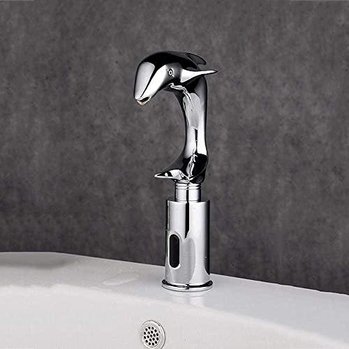 Robinet à induction eau chaude et froide en bronze pour lavabo monotrou