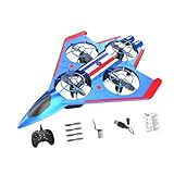 KiBcsLic Avión teledirigido con de 360°, con luz, para niños y Adultos (4-8, 8-12, 12-16 años), Batería Azul Roja 2