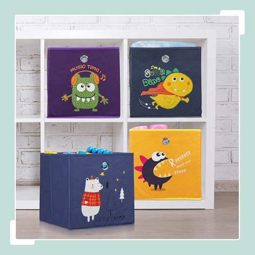 Cajas de almacenaje infantiles Relaxdays de 30x30x30 cm con dibujos de animales 3