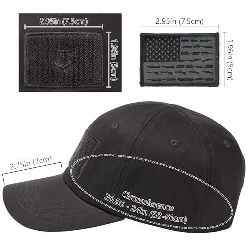 Image of Tactical Hat with Flag Patch Camo Military Army Hats Adjustable Trucker Baseball Cap Soft Top for Shooting