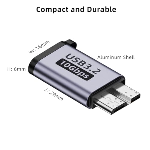 Image of Jadebones USB C to Micro B Hard Drive Adapter (4 Pack), 10Gbps Micro B to USB C Cable Converter Compatible with External Hard Drive, Laptop, Tablet, Phone and More