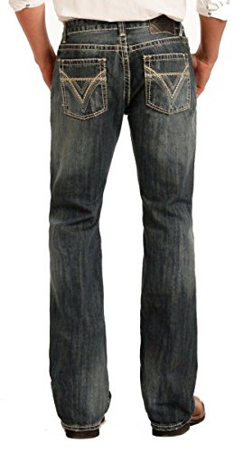 Rock & Roll Denim Men's and Pistol Med Slim Bootcut Jeans Blue 34W x 32L2