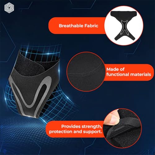 Boldfit Ankle Support Compression Brace, Grey, Black-Grey (Right) - Image 6