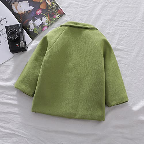 Toddler Kids Baby Girl Boy Plaid Solid Coat Elegant Notched Collar Double Breasted Jacket Wool Coat Trench4