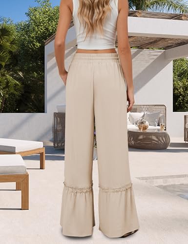 BMJL Womens High Waisted Wide Leg Pants Palazzo Beach Trousers Lace Flowy Summer Outfits4