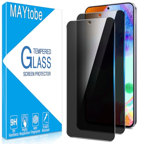 MAYtobe [2-Pack Privacy Screen Protector for Samsung Galaxy S25 FE Tempered Glass Support Fingerprint Unlocking Anti Spy No Bubbles Anti Scratch Easy to Install