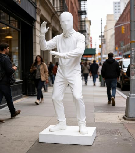 Image of 3 Pieces Full Face Mask, Stretchy Faceless Cloth Masks, Statue Inflatable Costume Accessory for Adult Men Women