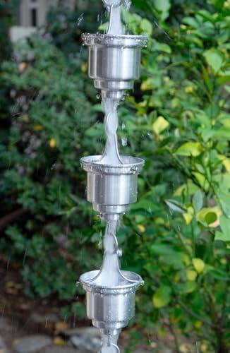 Nutshell Stores Naoki Cups Rain Chain - Aluminum - 13 Feet