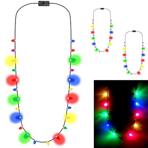 Glowmaker Christmas Necklace | Bright Light | Best Christmas Accessories | Fun and Bright 38 inch Necklace | Indoor Ornament Christmas Necklace |