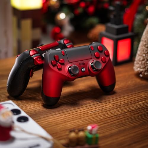 Image of HEXGAMING NEW EDGE Wireless Controller Compatible with ps4-4 Back Buttons, 6 Profiles, Hair Triggers, Swappable Thumbsticks - Shadow Red