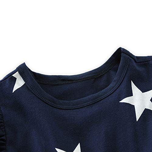 CM-Kid 4th of July Dress Toddler Girls American Flag Striped Sundress Kids Patriotic Outfit3