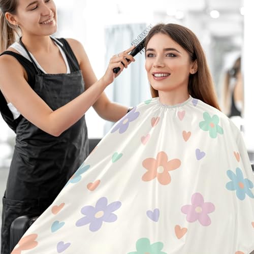 Capa profesional impermeable Floral para cortar cabello con cierre de broche ajustable para barbería y peluquería miniatura 7