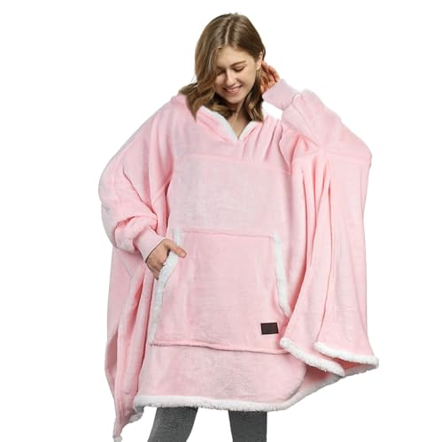 Catalonia Classy Poncho Hoodie Decke mit Ärmeln, Warm...