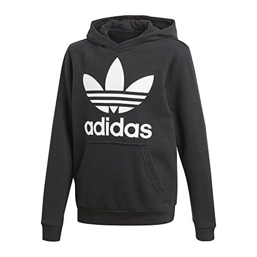 adidas Originals Originals Trefoil Hoodie Sudadera, Negro/Blanco, XS para Hombre