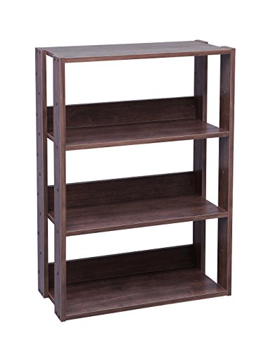 IRIS USA 3-Tier Wide Open Wood Bookshelf, Dark Brown OWR-600BR