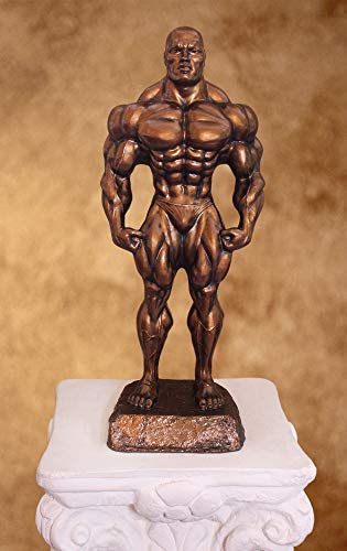 Muscle Man Resin Sculpture - Bodybuilding Trophy (Approx. 14" Tall, Gallery Bronze Finish)