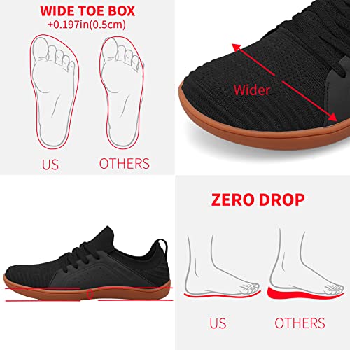 Image of relxfeet Men's Barefoot Shoes Minimalist Cross-Trainer Shoes Wide Toe Walking Shoes Zero Drop Sole Trail Running Sneakers