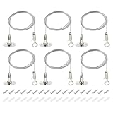 JKAPCYJFHF 6 Pcs 2m x 1.5mm Heavy Duty PVC Coated Picture Hanging Wire with Hanging Disc