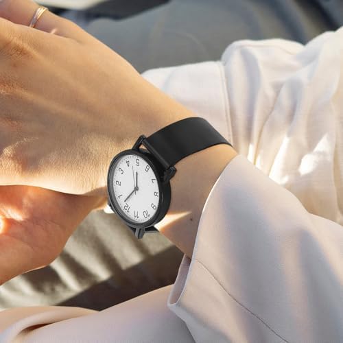 LIFKOME Vintage Adjustable Soft Strap White Dial Wrist Watch Quartz - 4