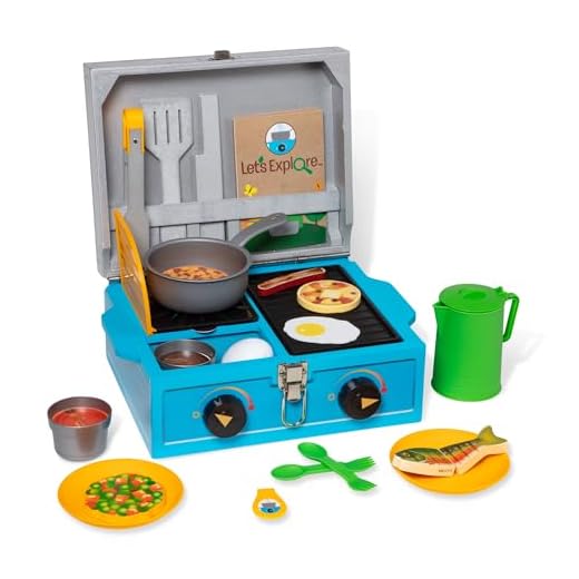 Melissa & Doug Let’s Explore Camp Stove Play Set – 24 Pieces - Pretend Camping Stove Toy For Kids Ages 3+