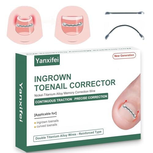 Dual Nitinol Ingrown Toenail Corrector,Ingrown Toenail Treatment,Curved Toenail Straightener,Ingrown Toenail Removal Kit,Big Toe Ingrown Toenail Tool (0.55in,0.66in)