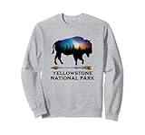 souvenir delle vacanze al cielo notturno del bisonte del parco nazionale di yellowstone felpa