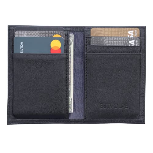 Carteira Masculina Porta Cartões Duo Couro Legítimo (Preto)