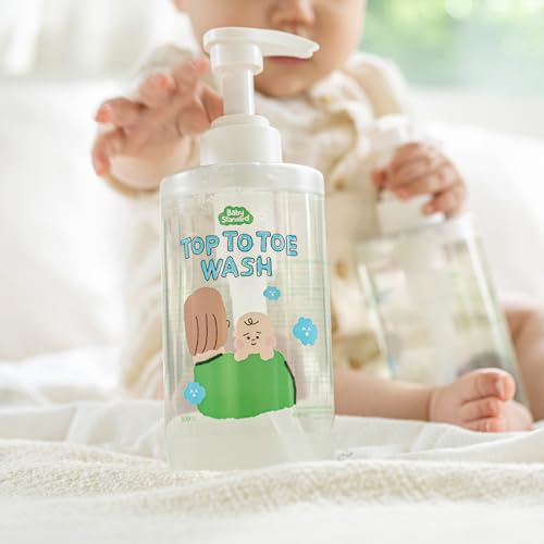 Image of Baby Wash & Shampoo - Made in Korea, Tear-Free Head-to-Toe Cleanser for Sensitive Skin, Low pH Plant-Based Foam, Unscented & Fragrance-Free, 16.9 fl.oz