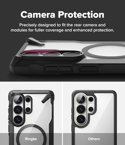 Image of Ringke Fusion-X for Samsung Galaxy S26 Ultra Case Back Cover [Compatible with MagSafe] [Heavy Duty X-Frame] Rugged Shockproof Bumper Protective with Non-Slip Side Grip - Magnetic Black