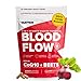 Blood Flow+ Nitric Oxide Booster Supplement - Beetroot, CoQ10, L-Citrulline & Pine Bark for Circulation, Heart Health & Blood Pressure Support - Beetroot for Energy & Stamina