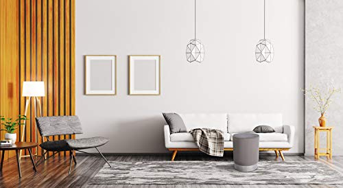 Birdrock Home Round Grey Velvet Ottoman Foot Stool – Soft Compact Padded Vanity Stool - Great For The Living Room, Bedroom And Kids Room - Small Furniture (Grey) #TOP3