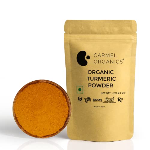 Image of CARMEL ORGANICS Turmeric Root Powder(227 g (Pack of 1))| Haldi Powder | Jaivik Bharat Certified | Non-GMO | Chemical Free & Pesticides Free | No added preservative | Manjal Podi /Pasupu Podi