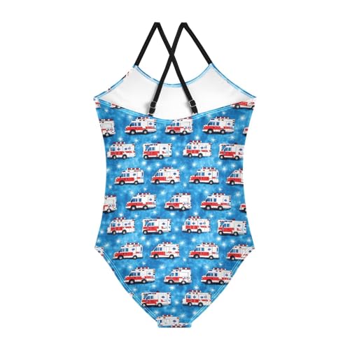 Fire Trucks Girls One Piece Swimsuits Quick Dry Beach Swimwear Bathing Suit2