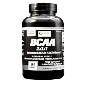 BCAA 2 1 1 capsules, 600mg, 180 count ultra pure vegan friendly for optimal muscle gain while less fatigue and rapid recovery