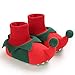 CaCaCook Baby Weihnachten Elf Schuhe, Säugling Kleinkind Winter Weiche warme Babyschuhe Slipper Stiefel aus Baumwolle Elf Kostüm Zubehör für Baby Jungen oder Mädchen (12CM)
