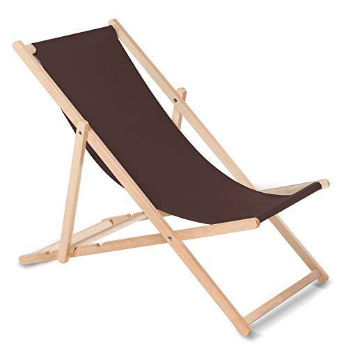 Green Blue Liegestuhl Sonnenliege Klappbar aus Buchholz ohne Armlehne Sonnenliege Gartenliege Liege (Braun)