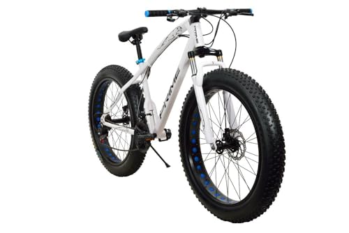 Sunspeed Unisex Mountain Bike | 21-Speed Gear with Double Disc Brakes, Dual Suspension, Fat Magnesium Tires, Carbon Steel Frame | 26-Inch White
