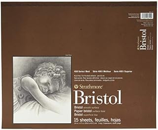 Strathmore STR-475-14 15 Sheet Bristol Plate Pad, 14 by 17", White, 14"X17"