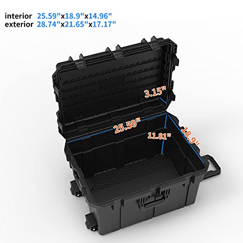 Stranthother Hard Case With Foam, Shockproof Camera Cases, Carry On Hard Case Waterproof, Protective Case With Foam All Weather, For Drones, Camera, Telescope, 28 Inch Black #TOP7