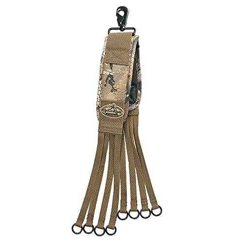 Rig'Em Right Waterfowl Non-Slip Leg Band Bird Hunting Game Strap with Leg Loop Style - Includes Heavy Duty Spring Clip and 8 Metal Cinch Rings (Optifade Marsh Camo)