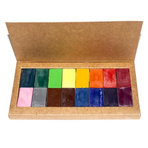 Giz De Cera de Abelha Apiscor Blocos Waldorf Caixa 16 Cores