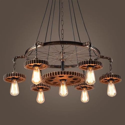 Lámpara Colgante Retro Amen, Estilo Industrial, Estilo eólico, Creativa, para Sala de Estar, Restaurante, Dormitorio, Villa, Loft, Tienda de Ropa, cafetería, Bar, Caja de Cambio (12 Luces, 6 Luces)