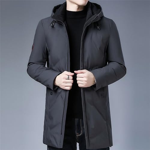 Parka larga de invierno para hombre con aislante acolchado miniatura 5